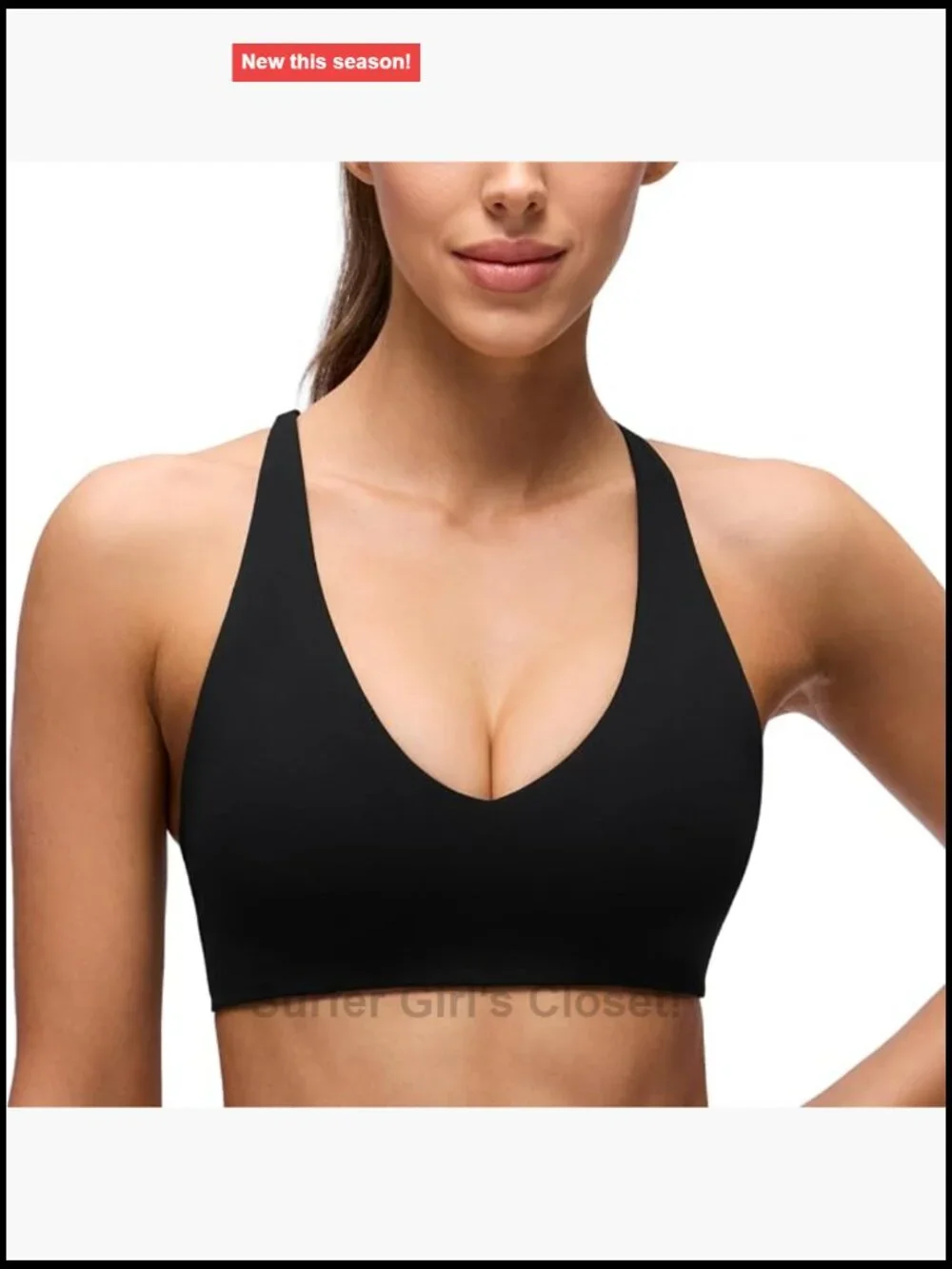 Butterluxe V Neck Twist Back Sports Bra Light Support Yoga